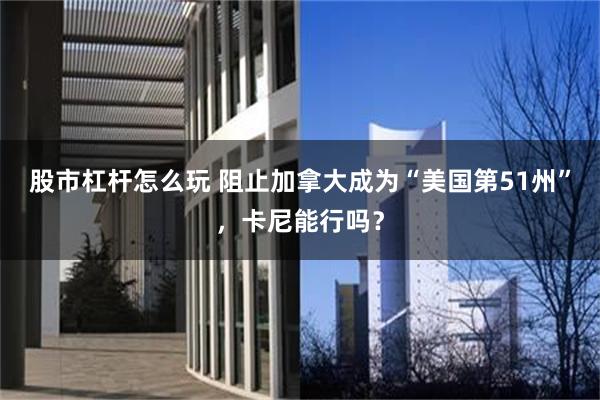股市杠杆怎么玩 阻止加拿大成为“美国第51州”，卡尼能行吗？