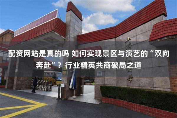 配资网站是真的吗 如何实现景区与演艺的“双向奔赴”？行业精英共商破局之道